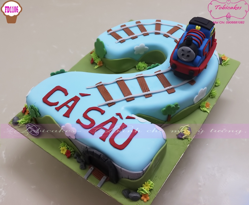 [FD1106] BÁNH SINH NHẬT TẠO HÌNH ĐƯỜNG TAUG HỎA DÀNH CHO BÉ 2 TUỔI