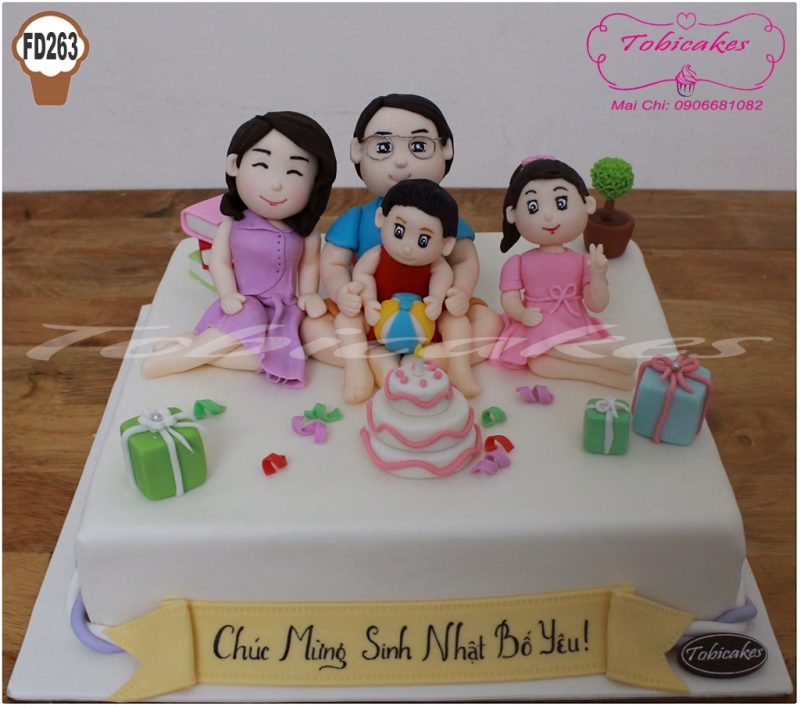 [FD260] BÁNH SINH NHẬT TẠO HÌNH CẢ GIA ĐÌNH