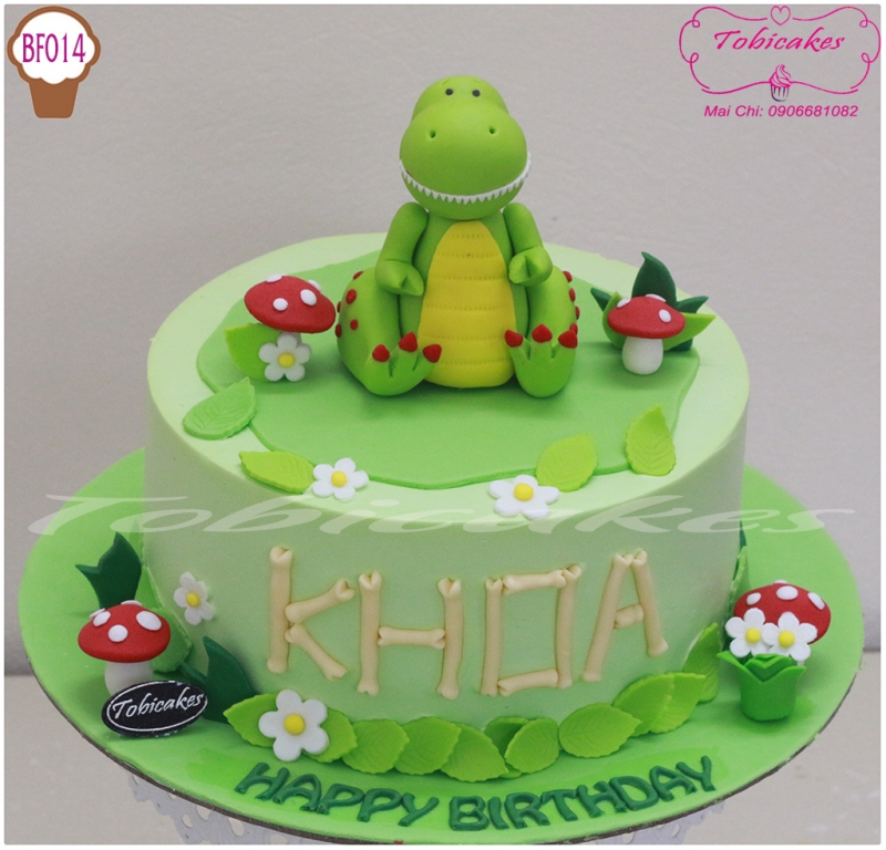 [BF014] BÁNH SINH NHẬT TẠO HÌNH KHỦNG LONG XANH CUTE