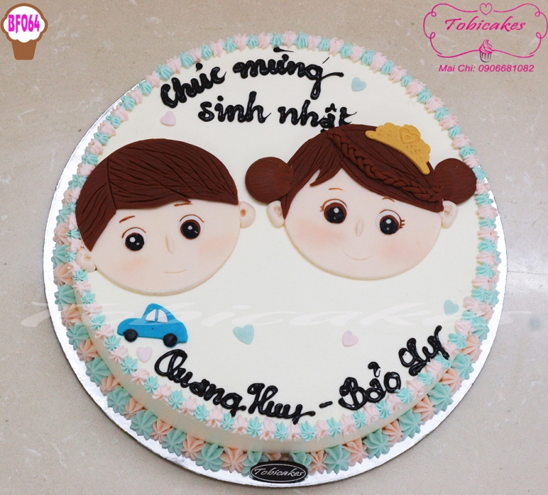 [BF074] BÁNH SINH NHẬT GƯƠNG MẶT BÉ TRAI BÉ GÁI