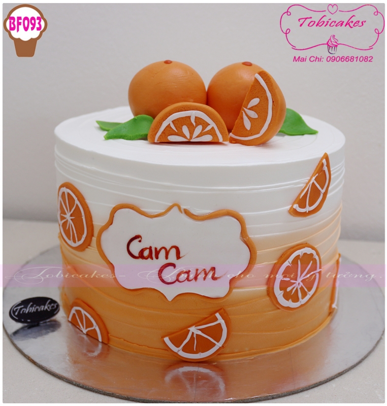 [BF093] BÁNH SINH NHẬT TRANG TRÍ HÌNH TRÁI CAM