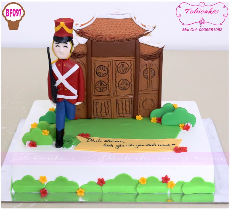 [BF097] BÁNH SINH NHẬT TẠO HÌNH CHÚ LÍNH CHÌ DŨNG CẢM