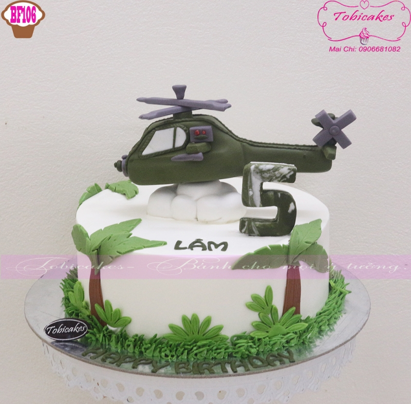 [BF106] BÁNH SINH NHẬT TẠO HÌNH MÁY BAY TRỰC THĂNG