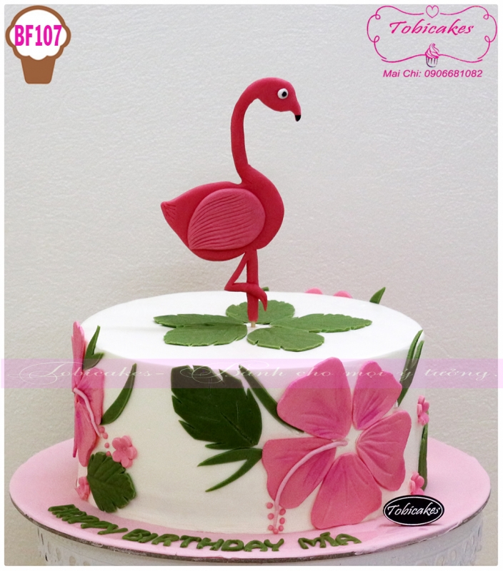 [BF107] BÁNH SINH NHẬT TẠO HÌNH CHÚ CHIM FLAMINGO