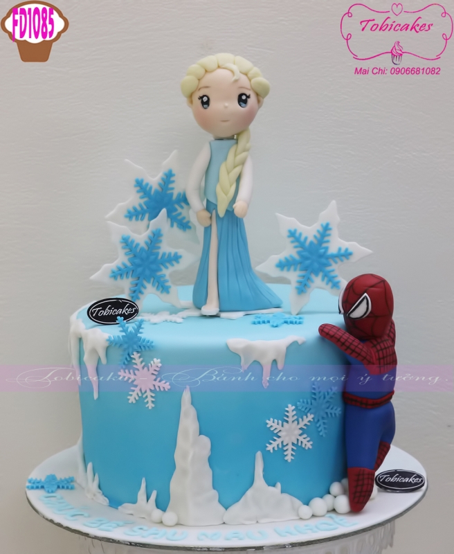 BÁNH SINH NHẬT TẠO HÌNH ELSA VÀ NGƯỜI NHỆN