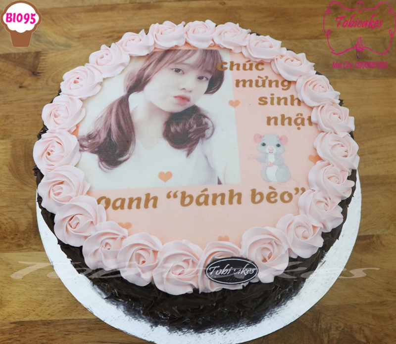 [BI095] BÁNH SINH NHẬT IN ẢNH TRANG TRÍ HOA