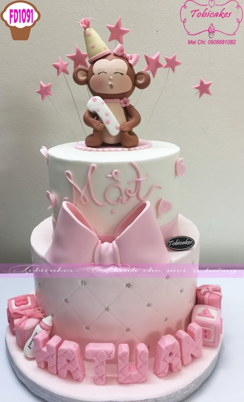 [FD1091] BÁNH SINH NHẬT TẠO HÌNH BÉ KHỈ CON CUTE