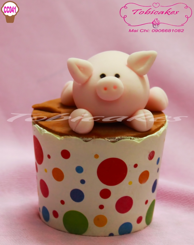 [CC041] CUPCAKES TẠO HÌNH BÉ HEO CON