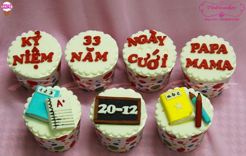 [CC043] CUPCAKES KỶ NIỆM 33 NĂM NGÀY CƯỚI