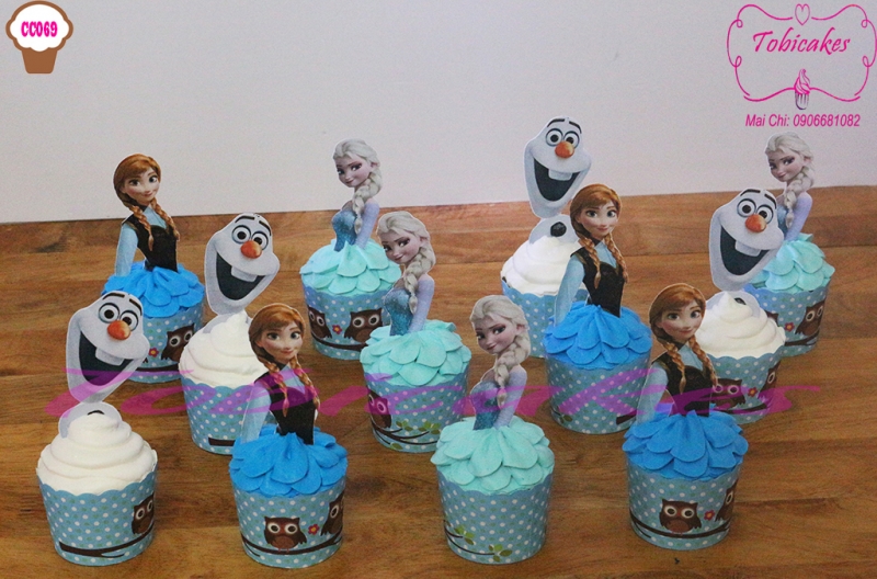 [CC71] CUPCAKES TRANG TRÍ HÌNH ELSA VÀ ANNA