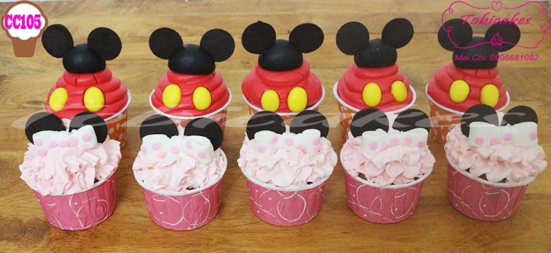 [CC105] CUPCAKES TRANG TRÍ CHỦ ĐỀ CHUỘT MINNIE