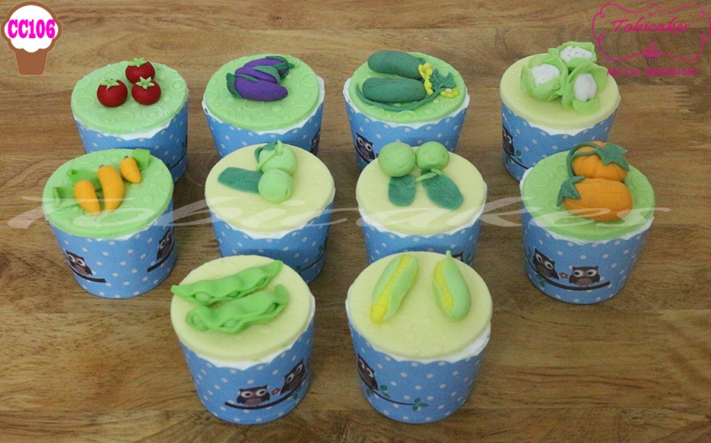 [CC106] CUPCAKES TẠO HÌNH 3D CHỦ ĐỀ RAU CỦ QUẢ