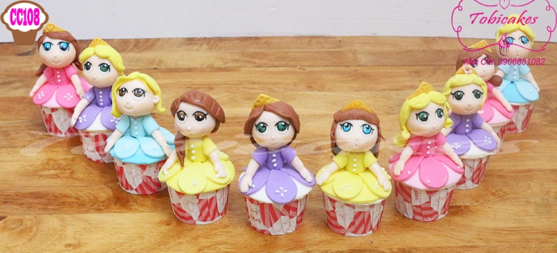 [CC108] CUPCAKES TẠO HÌNH 3D CÔNG CHÚA CHIBI