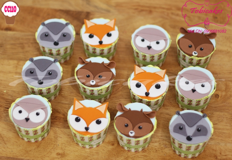 [CC110] CUPCAKES TẠO HÌNH MẶT THÚ 2D