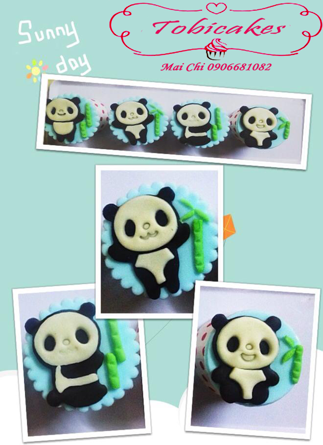 CUPCAKES 0TRANG TRÍ HÌNH 2D CHÚ GẤU TRÚC