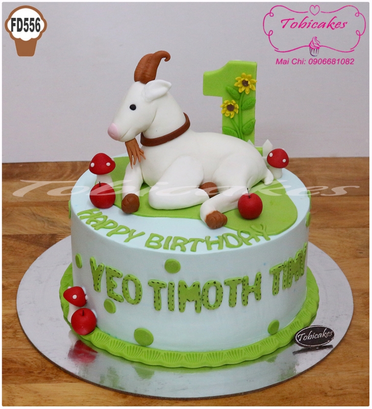 [FD556] BÁNH SINH NHẬT TẠO HÌNH CHÚ DÊ ĐANG NẰM ĂN CỎ