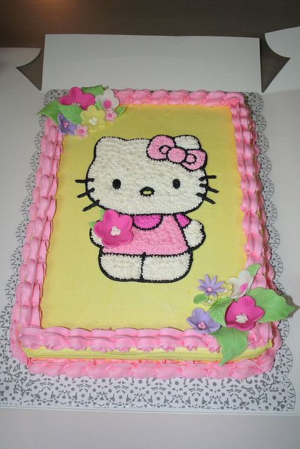 BÁNH SINH NHẬT GATO VẼ HÌNH MÈO KITTY