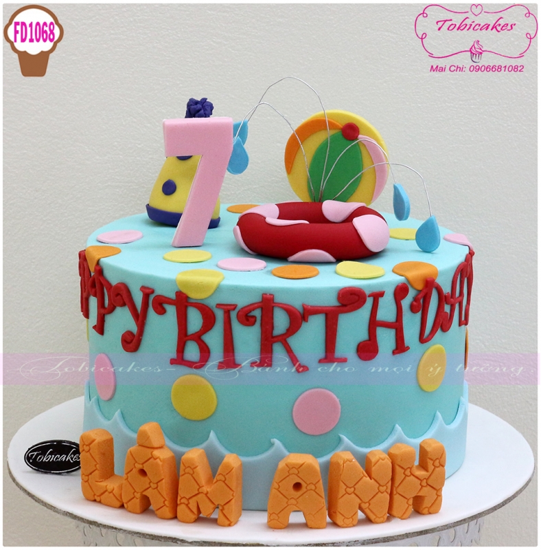 BÁNH SINH NHẬT MÀU SẮC DÀNH CHO BÉ 7 TUỔI