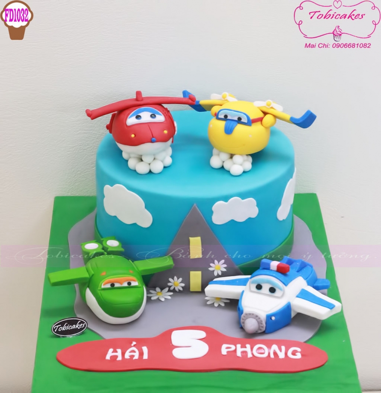 [FD1032] BÁNH SINH NHẬT TRANG TRÍ HÌNH NHÂN VẬT MÁY BAY SUPER WINGS