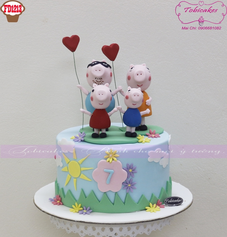 [FD1213] BÁNH SINH NHẬT DÀNH CHO CÁC BÉ YẾU GIA ĐÌNH PEPPA PIG