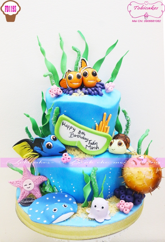 [FD1193] BÁNH SINH NHẬT ĐỘC ĐÁO CHỦ ĐỀ ĐẠI DƯƠNG , CHÚ CÁ NEMO VÀ NHỮNG NGƯỜI BẠN