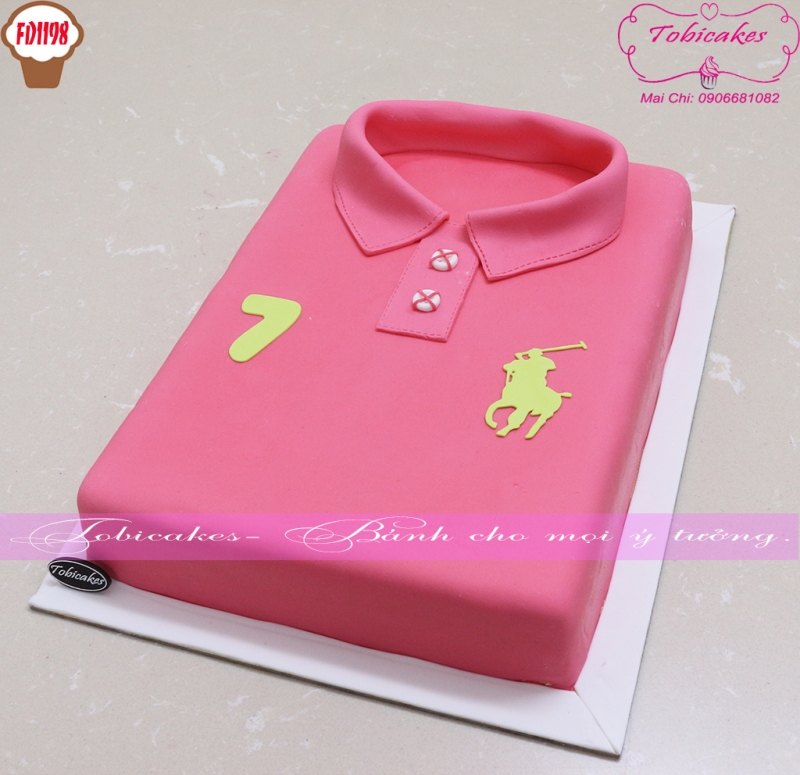 [FD1198] BÁNH SINH NHẬT TẠO HÌNH ÁO POLO MÀU ĐỎ