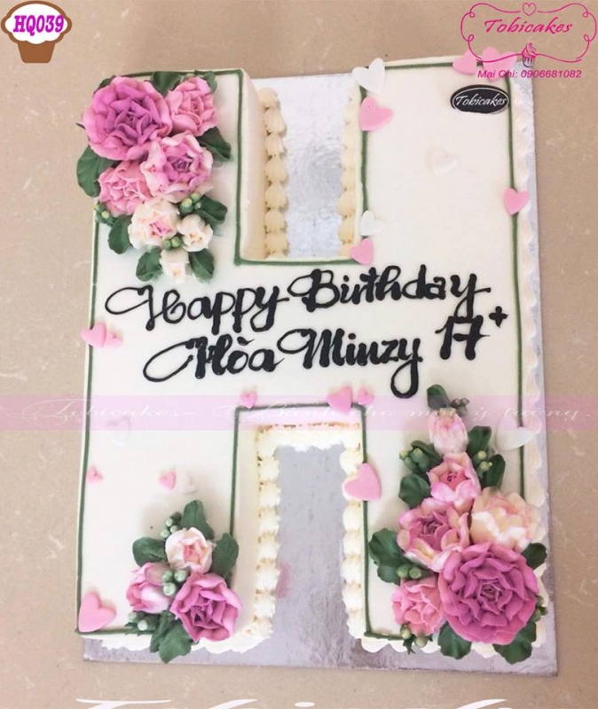[ HQ039 ] BÁNH SINH NHẬT TÍA CHỮ H