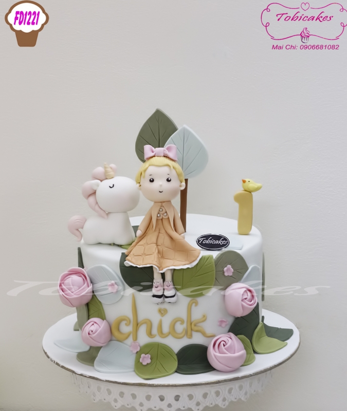 [FD1221] BÁNH SINH NHẬT MÀU SẮC PASTEL DÀNH CHO BÉ GÁI
