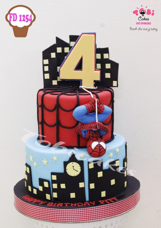 [FD1254] BÁNH SINH NHẬT TRANG TRÍ CHỦ ĐỀ NGƯỜI NHỆN SPIDER MEN