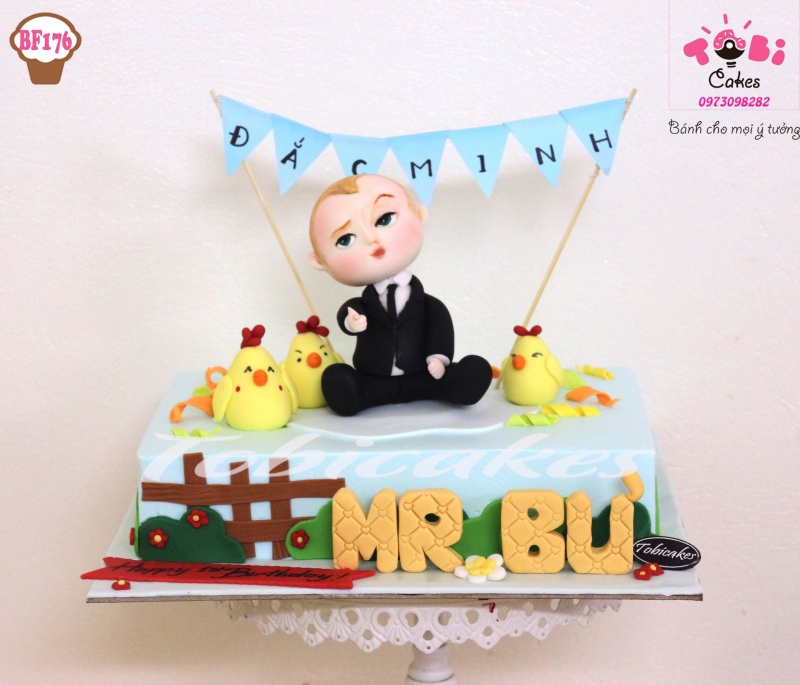 [BF176] BÁNH SINH NHẬT TẠO HÌNH BABY BOSS VÀ GÀ CON