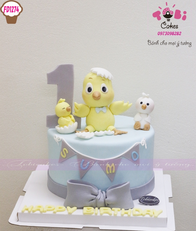 [FD1274] BÁNH SINH NHẬT TẠO HÌNH GÀ CON CUTE