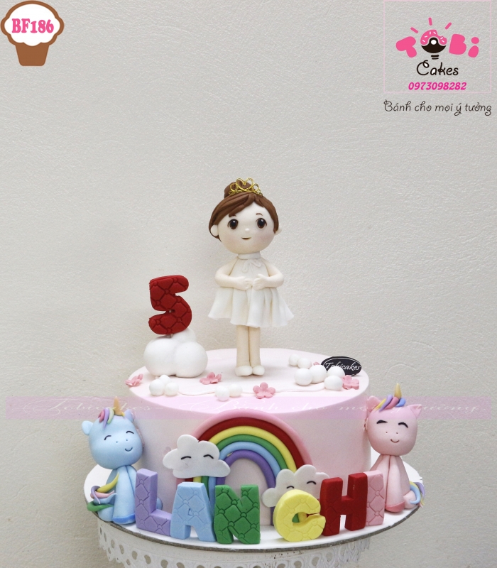 [BF186] BÁNH SINH NHẬT TẠO HÌNH BÉ GÁI VÀ NGỰA PONY