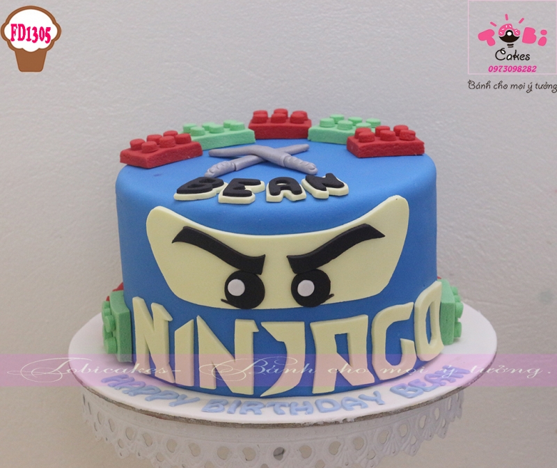 [FD1305] BÁNH SINH NHẬT TRANG TRÍ HÌNH MẶT NINJA ĐỘC ĐÁO