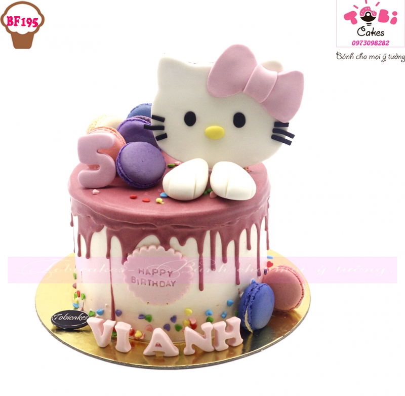 [BF195] BÁNH SINH NHẬT TRANG TRÍ CHỦ ĐỀ MÈO KITTY