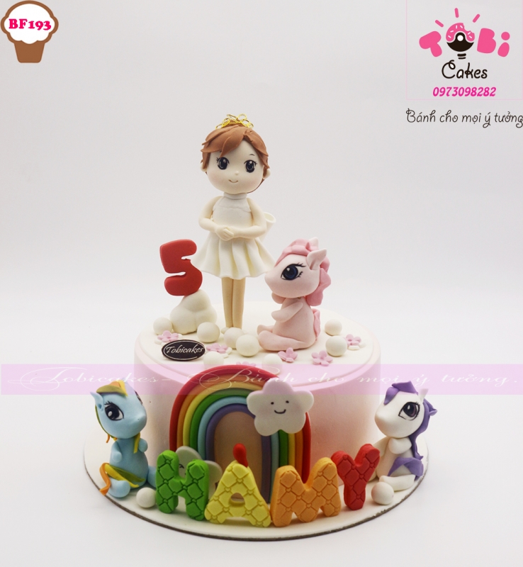 [BF193] BÁNH SINH NHẬT TẠO HÌNH CÔ BÉ VÀ NGỰA PONY