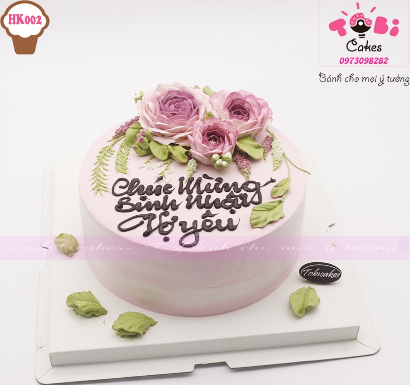 [HK002] BÁNH SINH NHẬT TRANG TRÍ HOA TẶNG VỢ