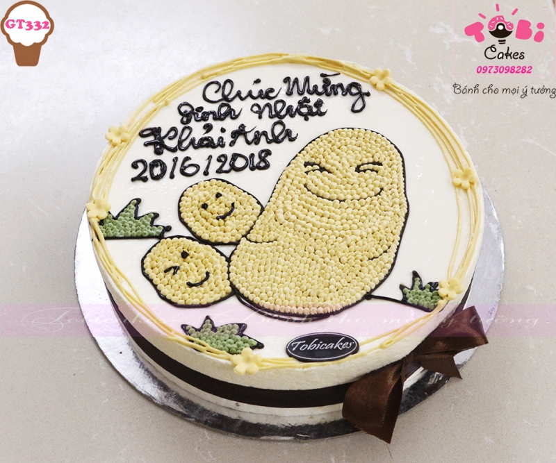 [GT332] BÁNH SINH NHẬT VẼ BÉ KHOAI TÂY