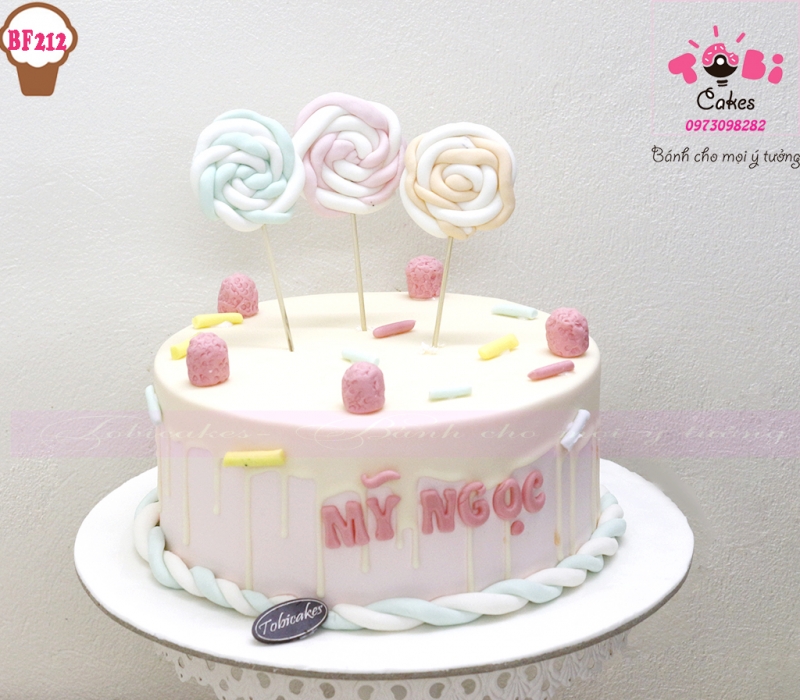 [BF212] BÁNH SINH NHẬT TRANG TRÍ HÌNH KẸO LOLLIPOP