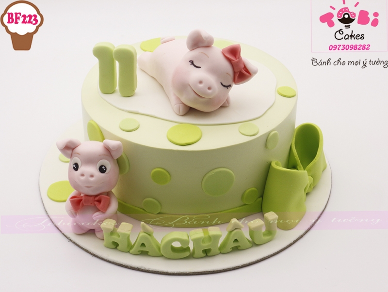 [BF223] BÁNH SINH NHẬT TẠO HÌNH BÉ HEO XINH XẮN