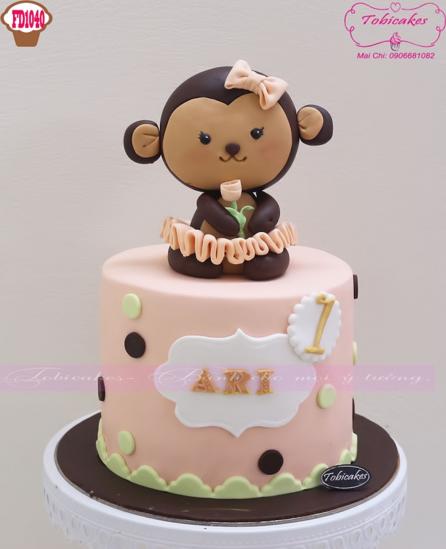 [FD1040] BÁNH SINH NHẬT TẠO HÌNH BÉ KHỈ CUTE