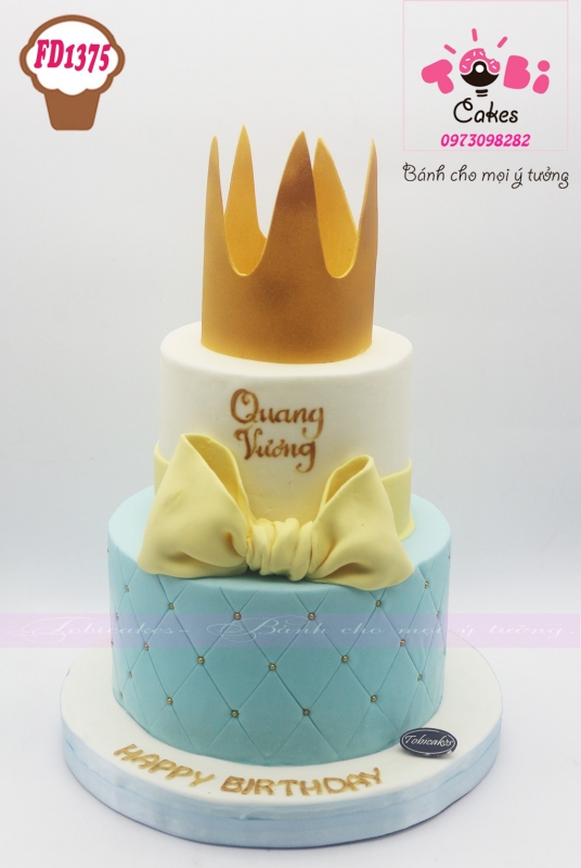 [FD1375] BÁNH SINH NHẬT TẠO HÌNH VƯƠNG MIỆN VÀNG DÀNH CHO BÉ TRAI