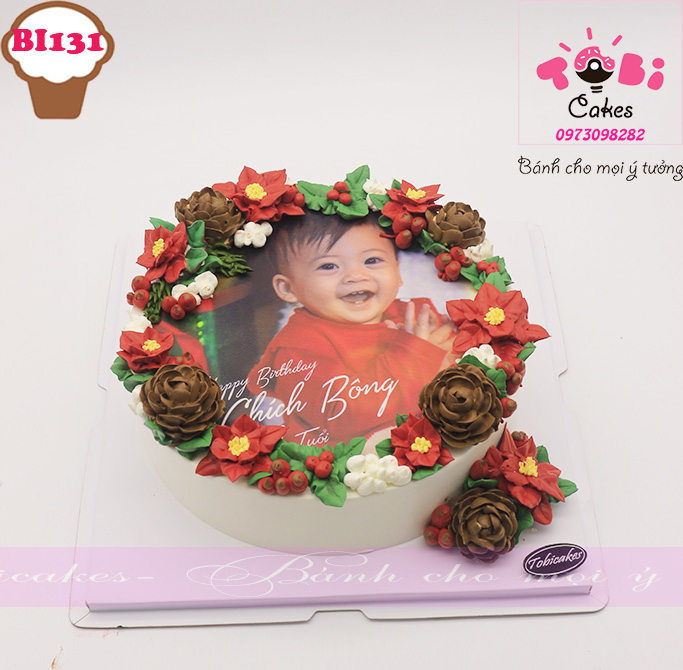 [BI131] BÁNH SINH NHẬT IN ẢNH CHỦ ĐỀ NOEL CHO BÉ TRAI