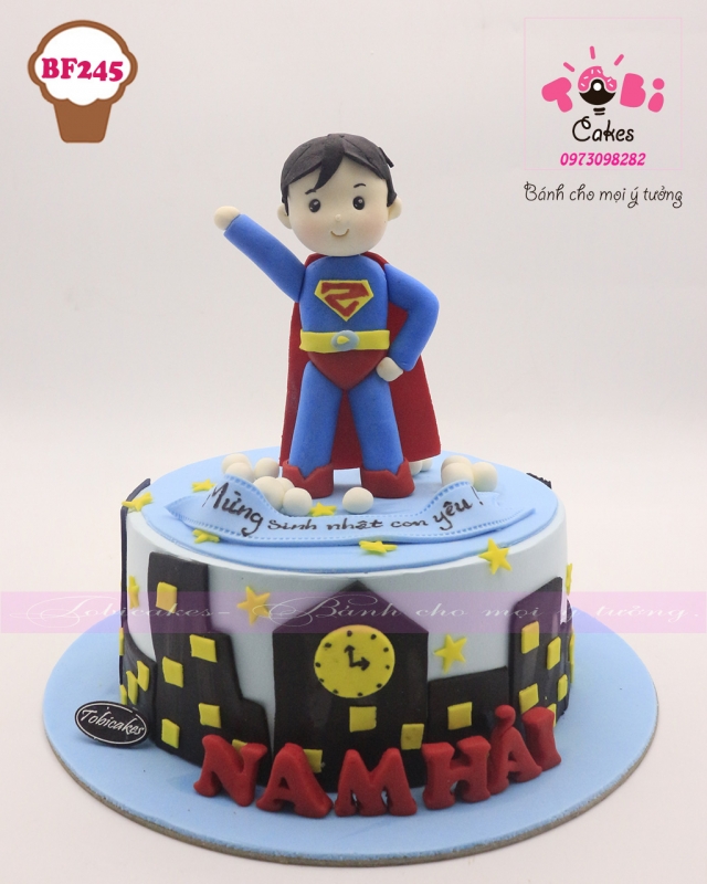 [BF245] BÁNH SINH NHẬT TẠO HÌNH SUPERMAN DÀNH CHO BÉ TRAI