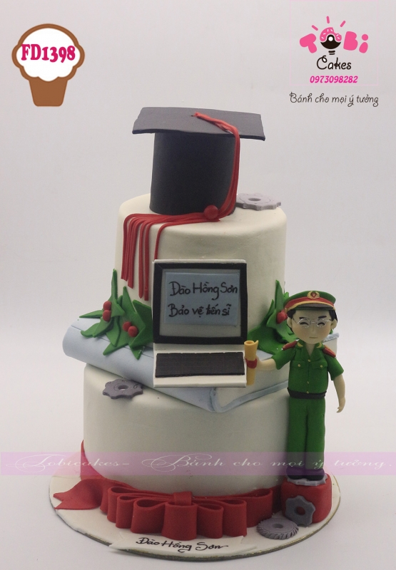 [FD1398] BÁNH FONDANT TẠO HÌNH ĐỘC ĐÁO DÀNH TẶNG TIẾN SĨ