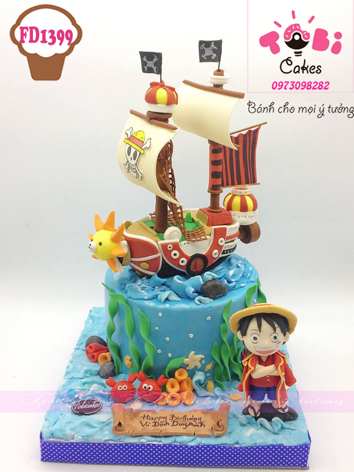 [FD1399] BÁNH SINH NHẬT TẠO HÌNH CHỦ ĐỀ MANGA ONEPICE-THUYỀN