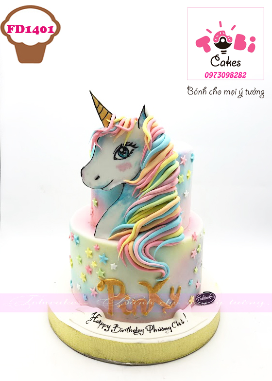 [FD1401] BÁNH SINH NHẬT ĐỘC ĐÁO HÌNH NGỰA UNICORN