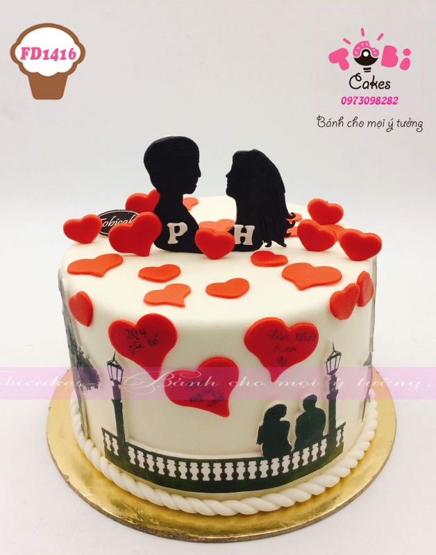 [FD1416] BÁNH SINH NHẬT TRANG TRANG TRÍ CHỦ ĐỀ VALENTINE