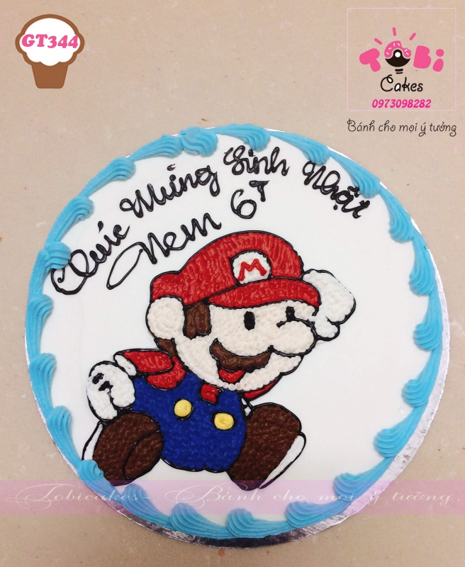 [GT344] BÁNH SINH NHẬT VẼ HÌNH MARIO