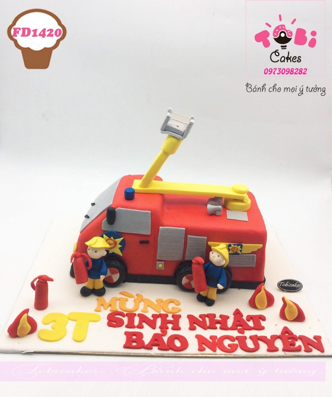 [FD1420] BÁNH SINH NHẬT TẠO HÌNH XE CỨU HỎA DÀNH CHO BÉ TRAI