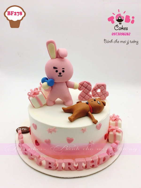 [BF278] BÁNH SINH NHẬT TẠO HÌNH THỎ COOKY BT22